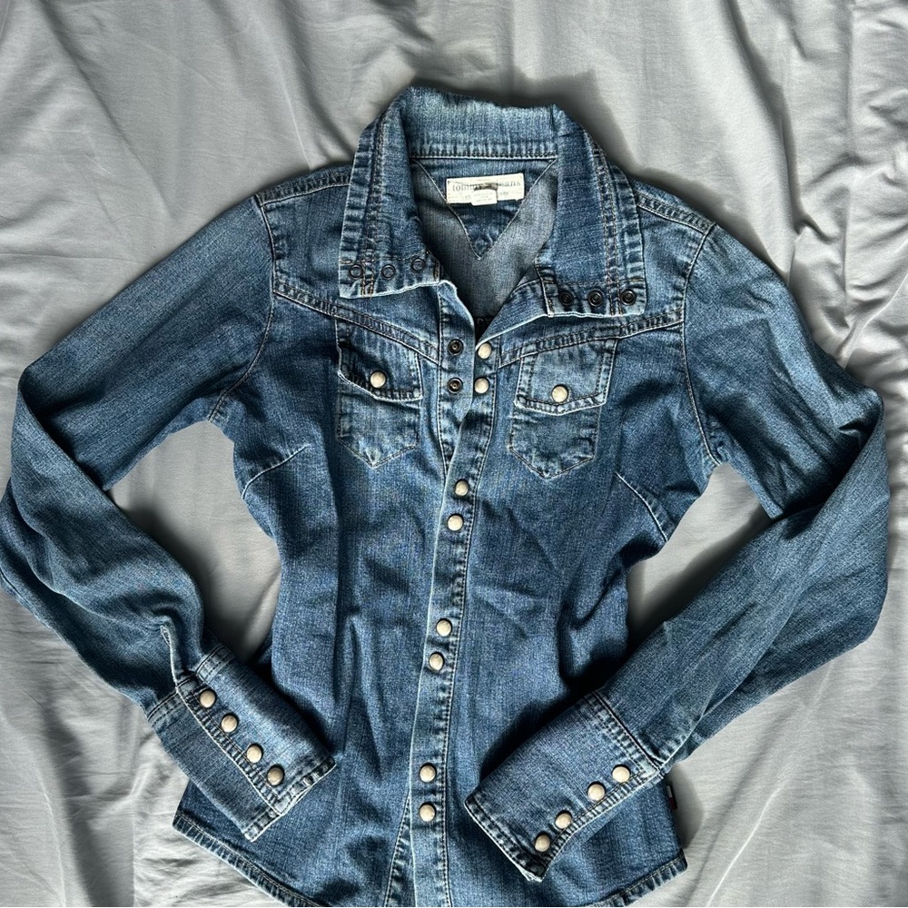Vintage Y2K Tommy denim shirt button down marble